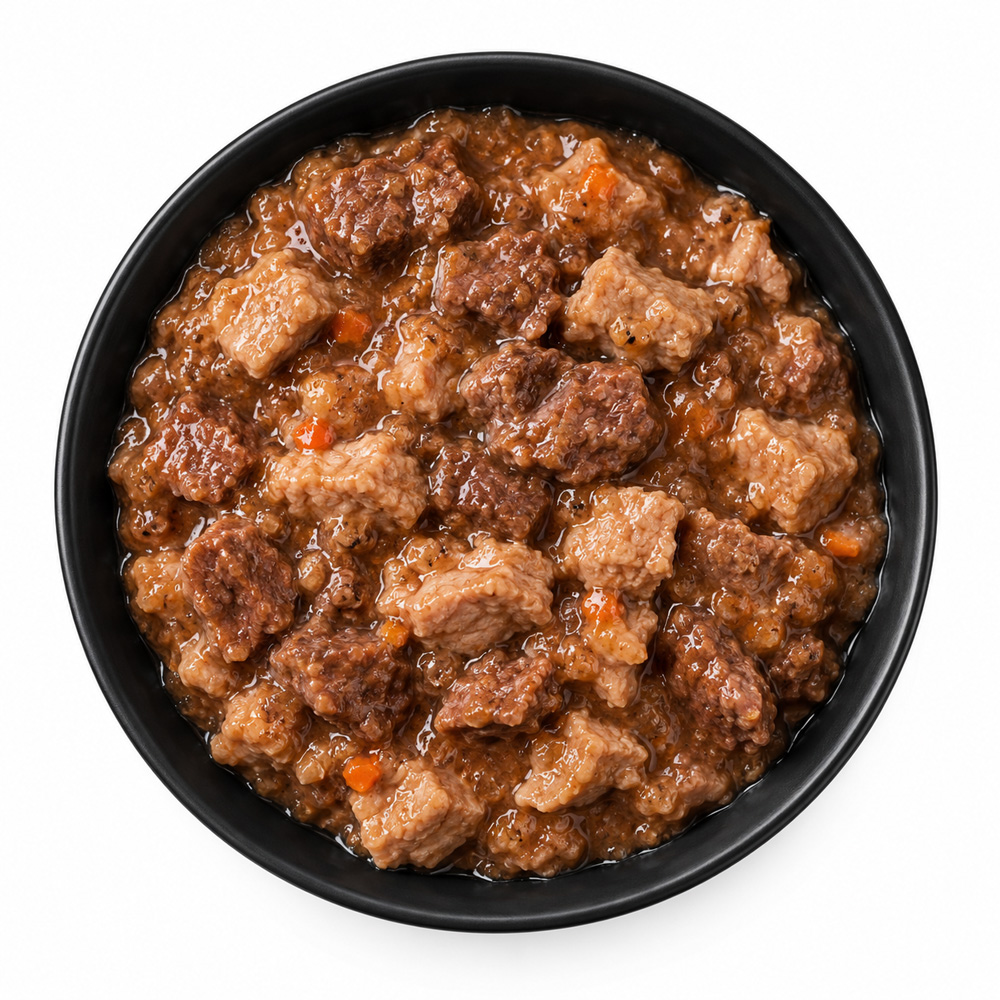 PAN MIĘSKO Gulasz Wołowina Wieprzowina 150g Karma Mokra dla Psów Dorosłych